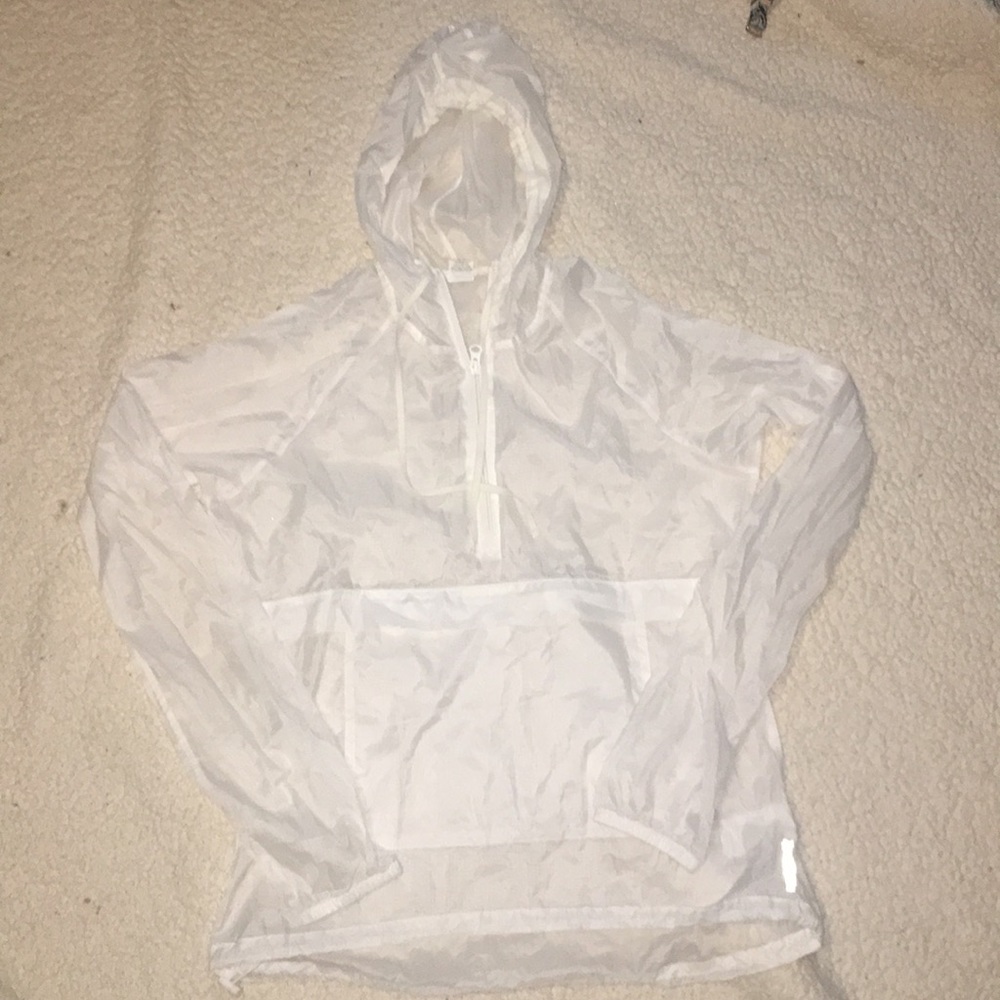 White/clear Reebok windbreaker